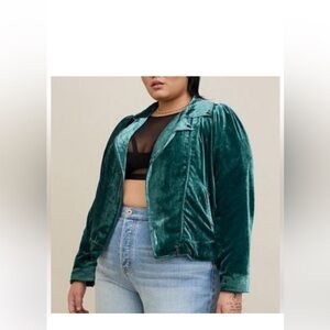Torrid Velvet Moto Jacket Womens Size 4X